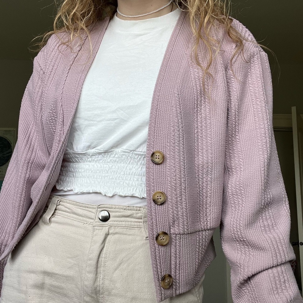 Lavender textured cardigan!